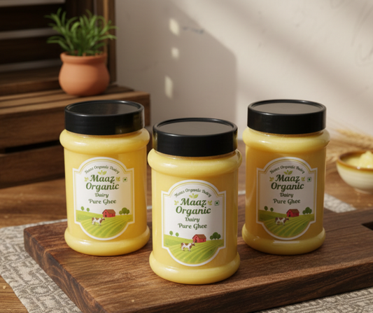 Pack of 3 –500g Pure Cow Desi Ghee  | 100% Organic & Traditional | Maaz Organic Dairy Pakistan